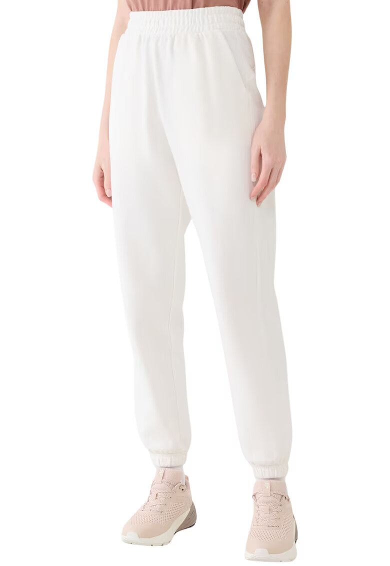 Inny Pantaloni dama 4F - model CAS F1013 - bumbac 80% - alb murdar - cu mansete elastice - 2 buzunare laterale
