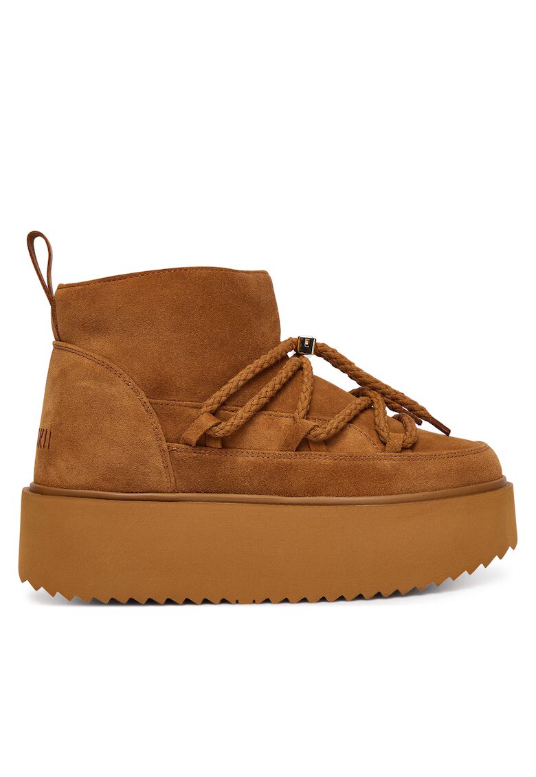 Inuikii Ghete dama Amber - piele naturala - platforma joasa - culoare maro