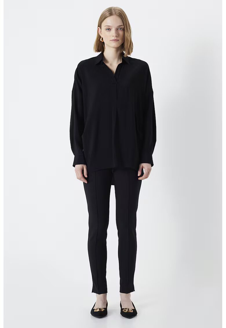Ipekyol Bluza lejera cu guler - Negru