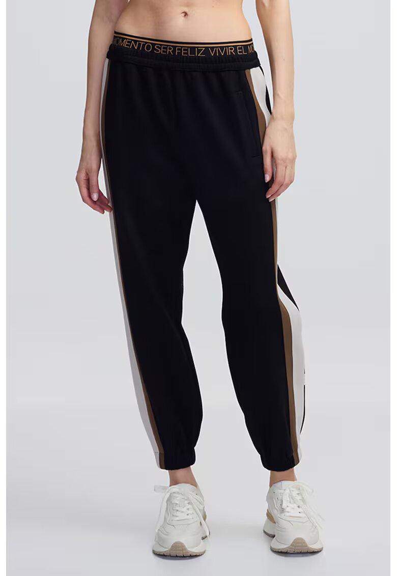 Ipekyol Pantaloni de trening regular-fit cu buzunare - Alb fildes/Maro/Negru stins
