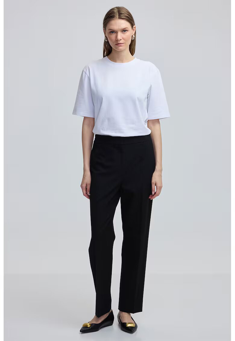 Ipekyol Pantaloni regular fit cu talie medie - Negru