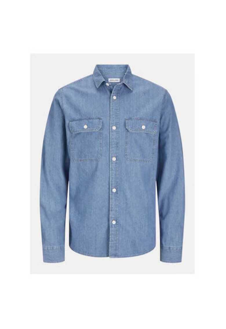 Jack & Jones Camasa barbati - 304783197 - Bumbac organic/Bumbac - Albastru - Albastru