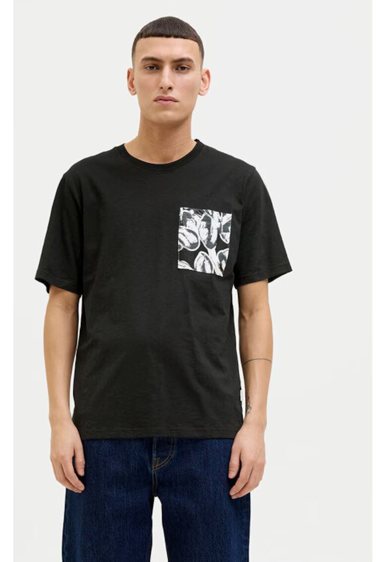 Jack & Jones Tricou barbati - 304778483 - Bumbac - Negru - Negru