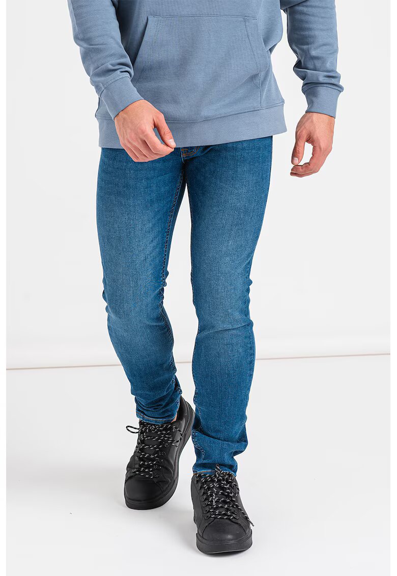 Jack & Jones Blugi skinny cu aspect decolorat - Albastru inchis