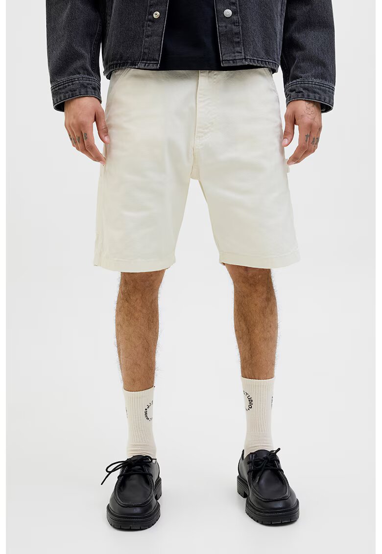 Jack & Jones Blugi trei sferturi cu model uni - Alb fildes