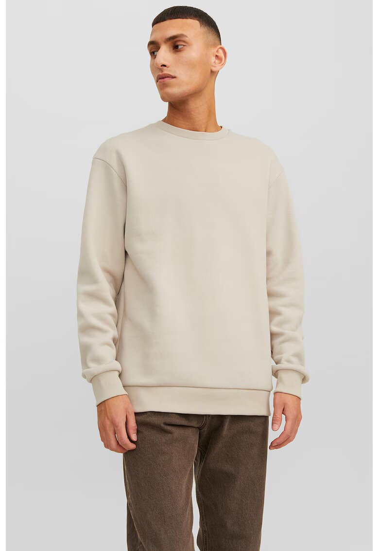 Jack & Jones Bluza de trening cu decolteu la baza gatului si model uni