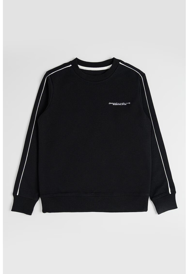 Jack & Jones Bluza de trening din amestec de bumbac cu decolteu la baza gatului - Alb/Negru