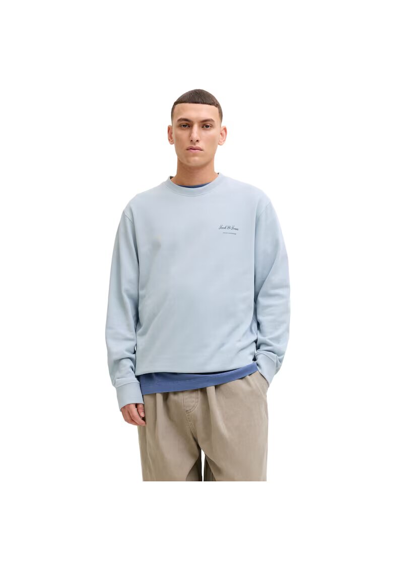 Jack & Jones Bluza JACK &JONES Archive Graphic Crew 53578 - Albastru deschis