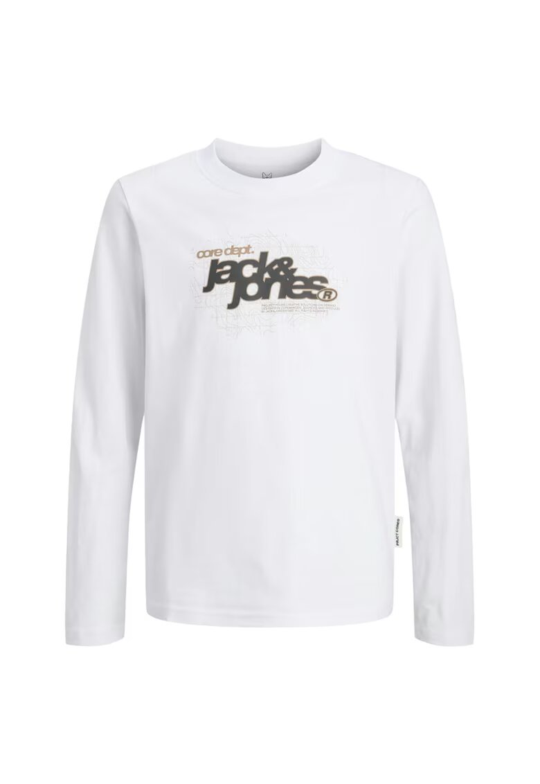 Jack & Jones Bluza JACK &JONES Grid Branding Crew JNR 50464 - Alb