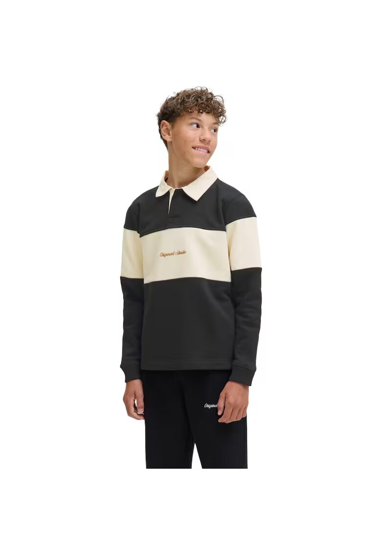 Jack & Jones Bluza JACK &JONES Norrebro Blocking Sweat Polo JNR 47714 - Negru