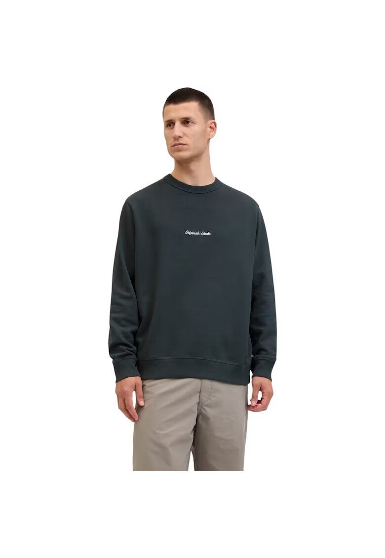 Jack & Jones Bluza JACK &JONES Norrebro Emb Sweat Crew 48659 - Verde inchis
