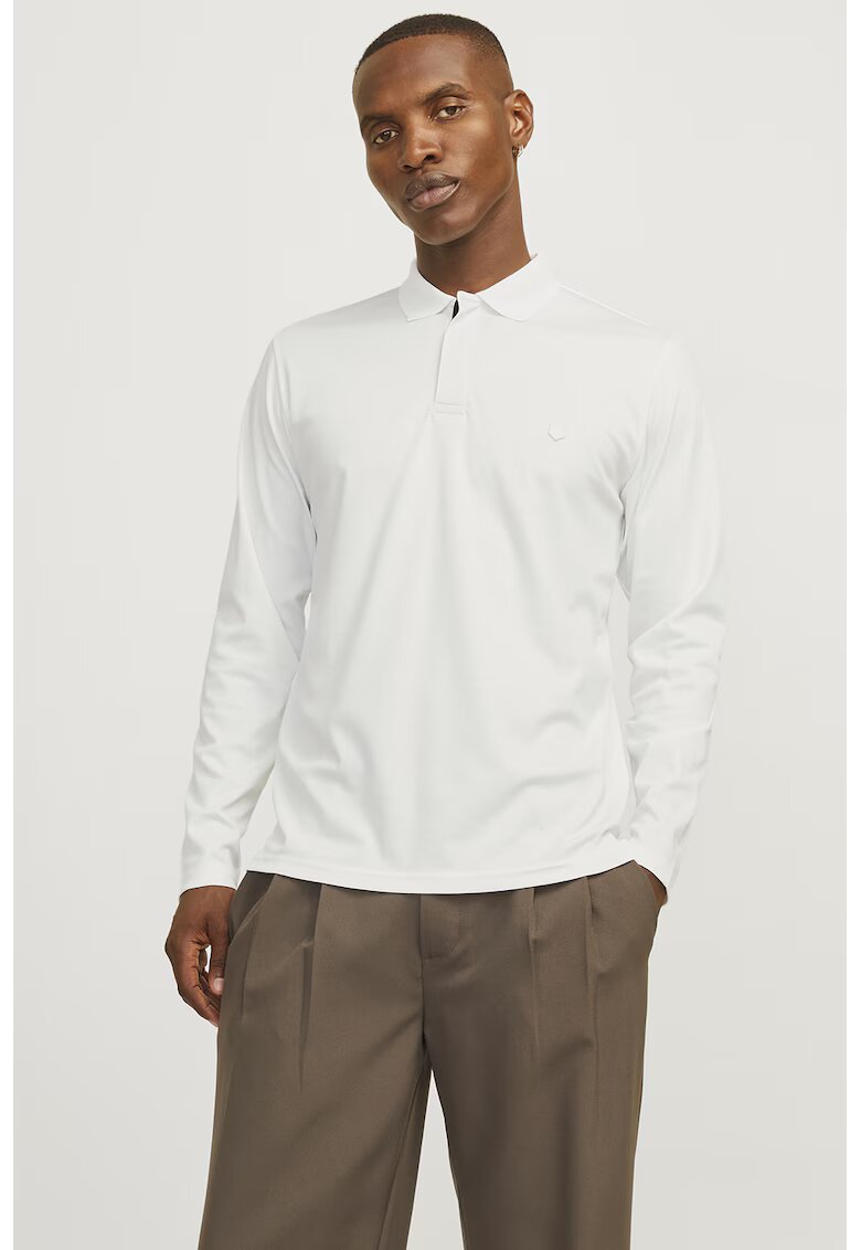 Jack & Jones Bluza polo din amestec de bumbac organic - Alb