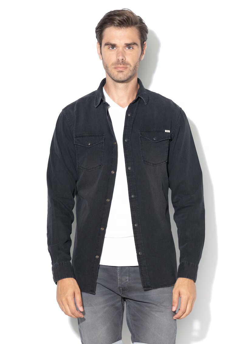 Jack & Jones Camasa slim fit cu buzunare pe piept Sheridan - Negru