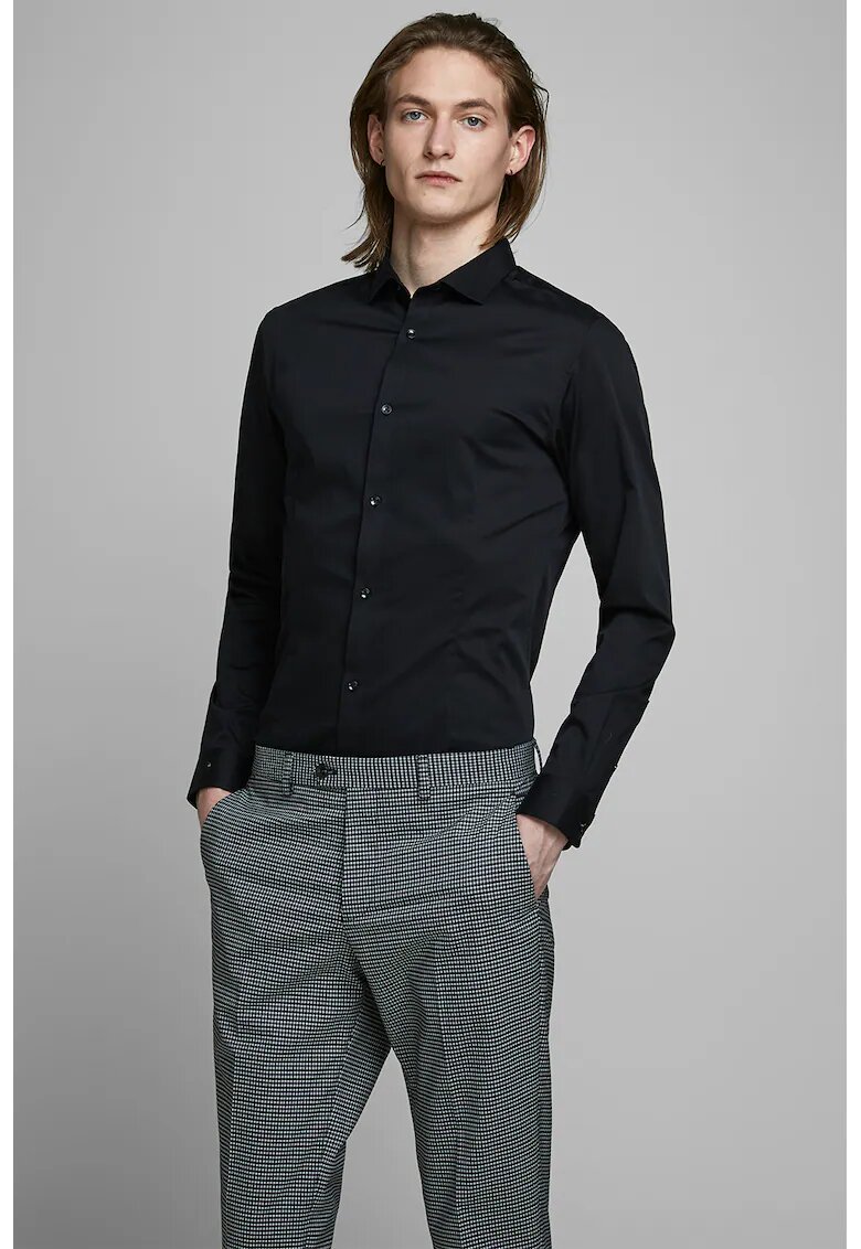 Jack & Jones Camasa super slim fit Panama - Negru