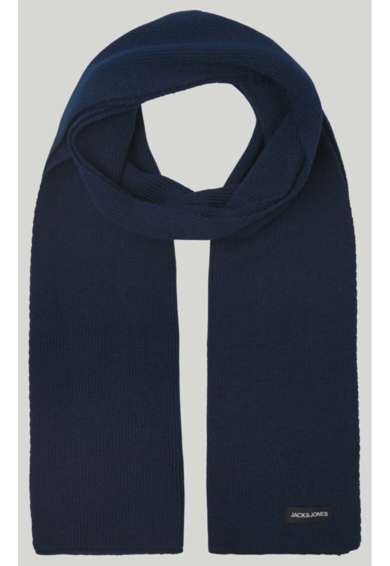 Jack & Jones Fular barbati - cu textura striata - Bleumarin inchis