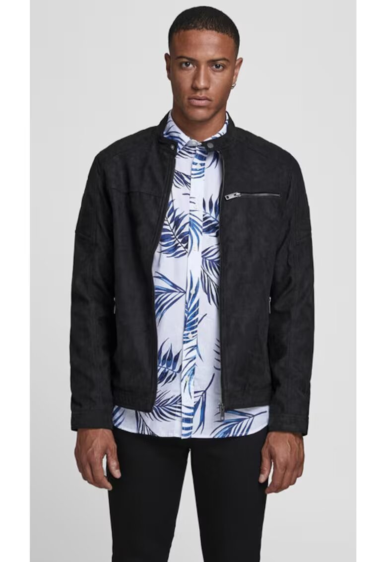 Jack & Jones Geaca barbati - 14460 - Piele ecologica - Negru