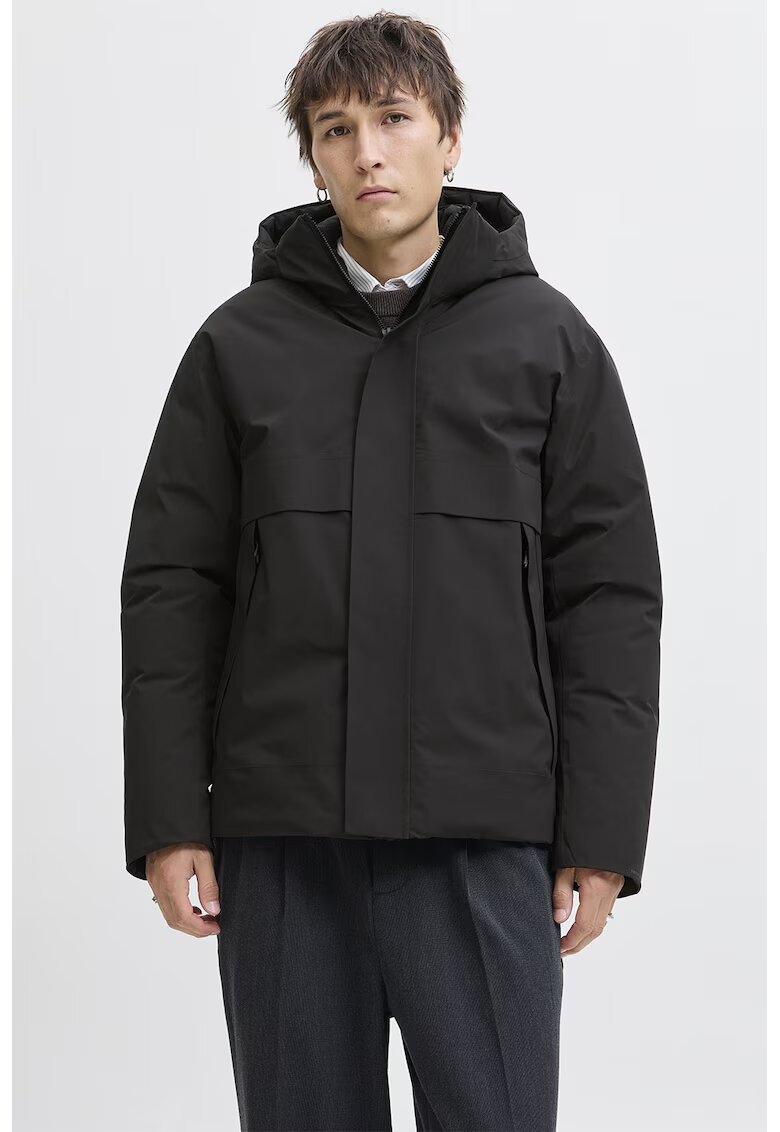 Jack & Jones Geaca cu gluga si buzunare cu fermoar - Negru
