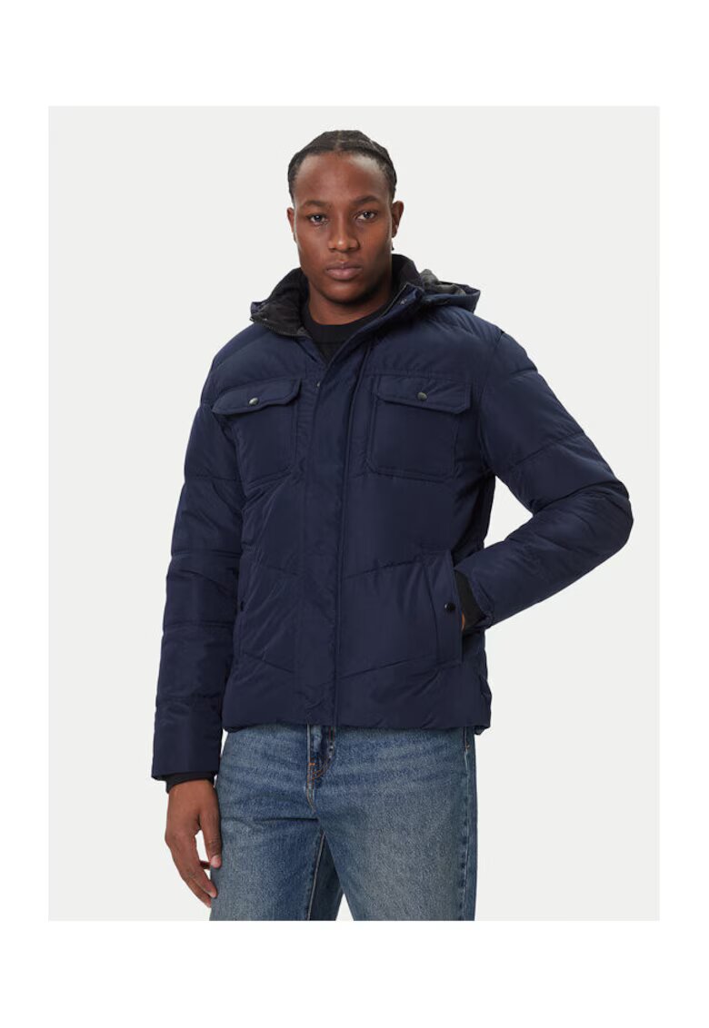 Jack & Jones Geaca de iarna barbateasca bleumarin - material rezistent -