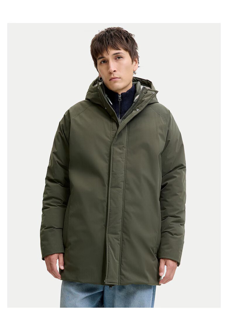 Jack & Jones Geaca de iarna barbati verde - fabricata din materiale de calitate