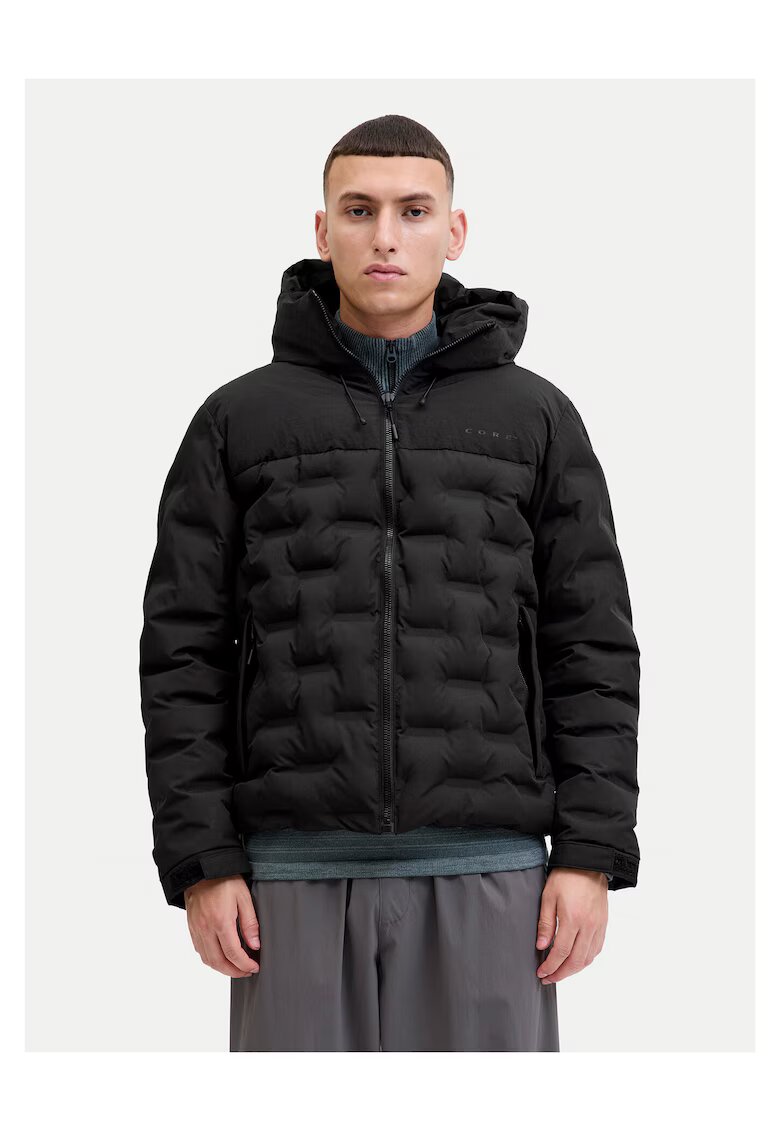 Jack & Jones Geaca de iarna pentru barbati negru - fabricata din materiale de calitate