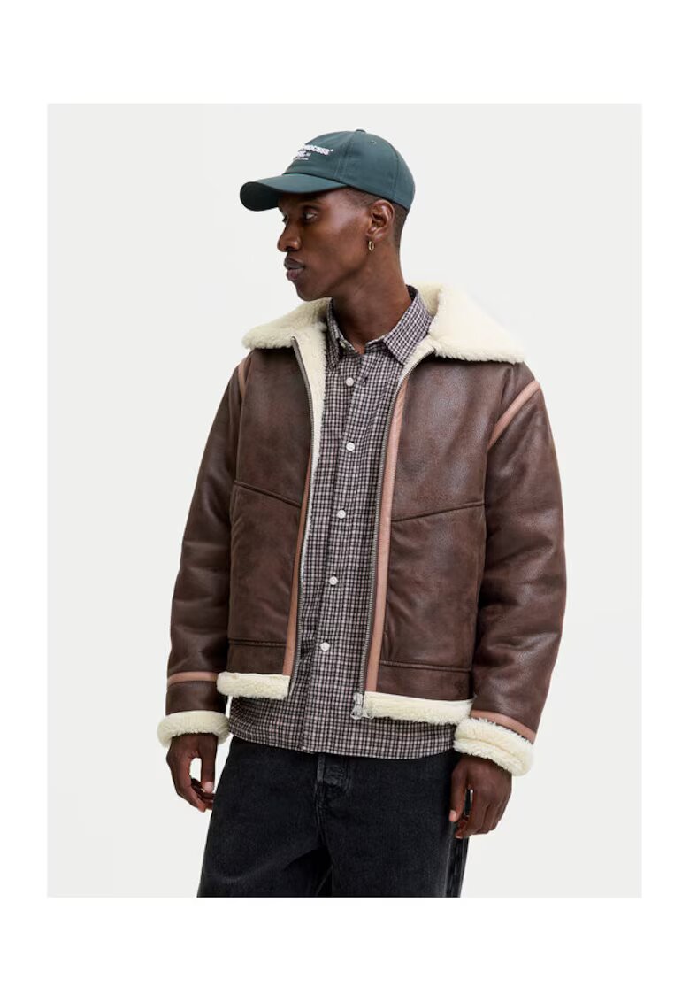 Jack & Jones Geaca din imitatie de piele barbati Jack Jones - maro
