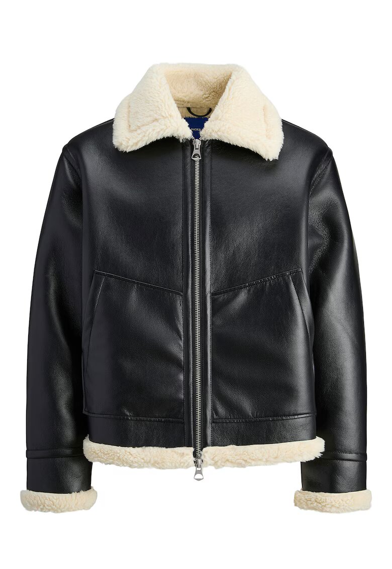 Jack & Jones Geaca din imitatie de piele - Jack Jones - neagra - 100% imitatie de piele - set barbati -
