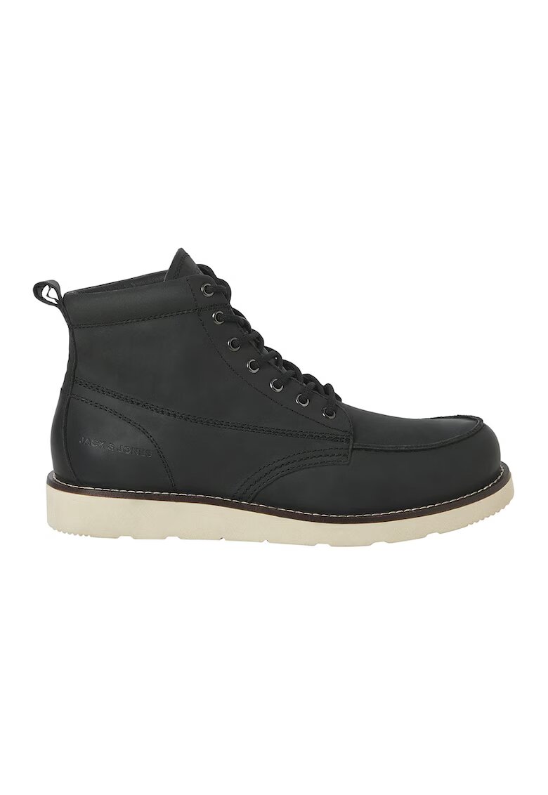 Jack & Jones Ghete din piele cu sireturi - Negru