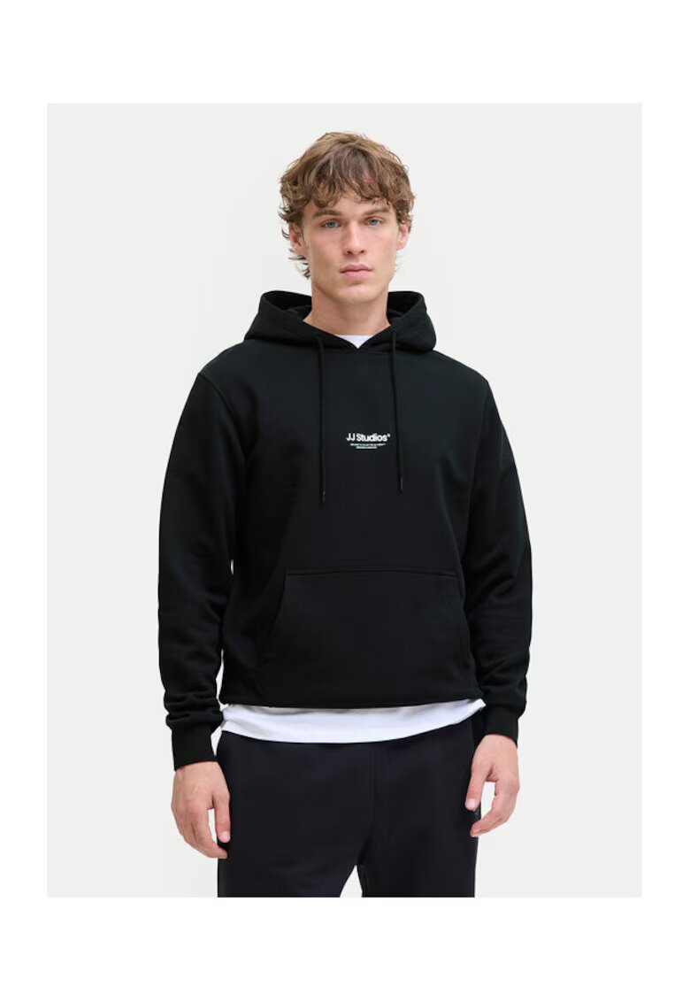 Jack & Jones Hanorac barbati - Jack Jones - bumbac organic/poliester - negru -
