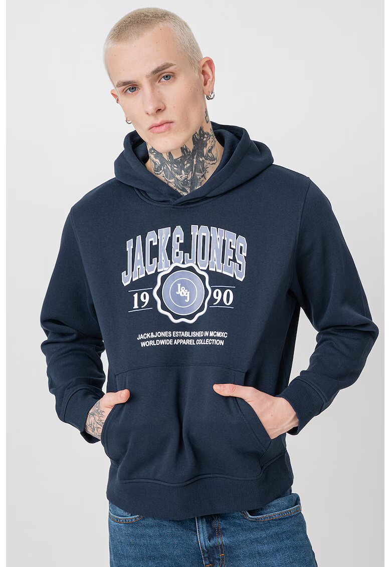 Jack & Jones Hanorac cu imprimeu logo - Alb/Bleumarin