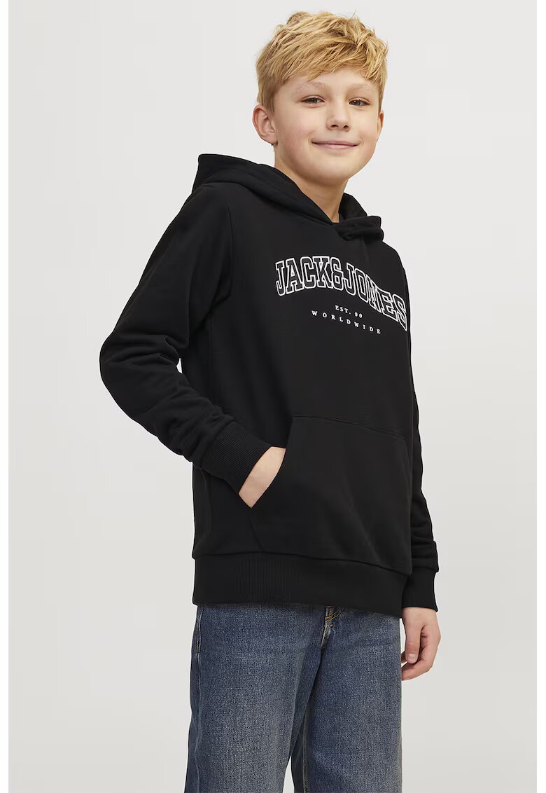 Jack & Jones Hanorac cu imprimeu logo - Alb/Negru