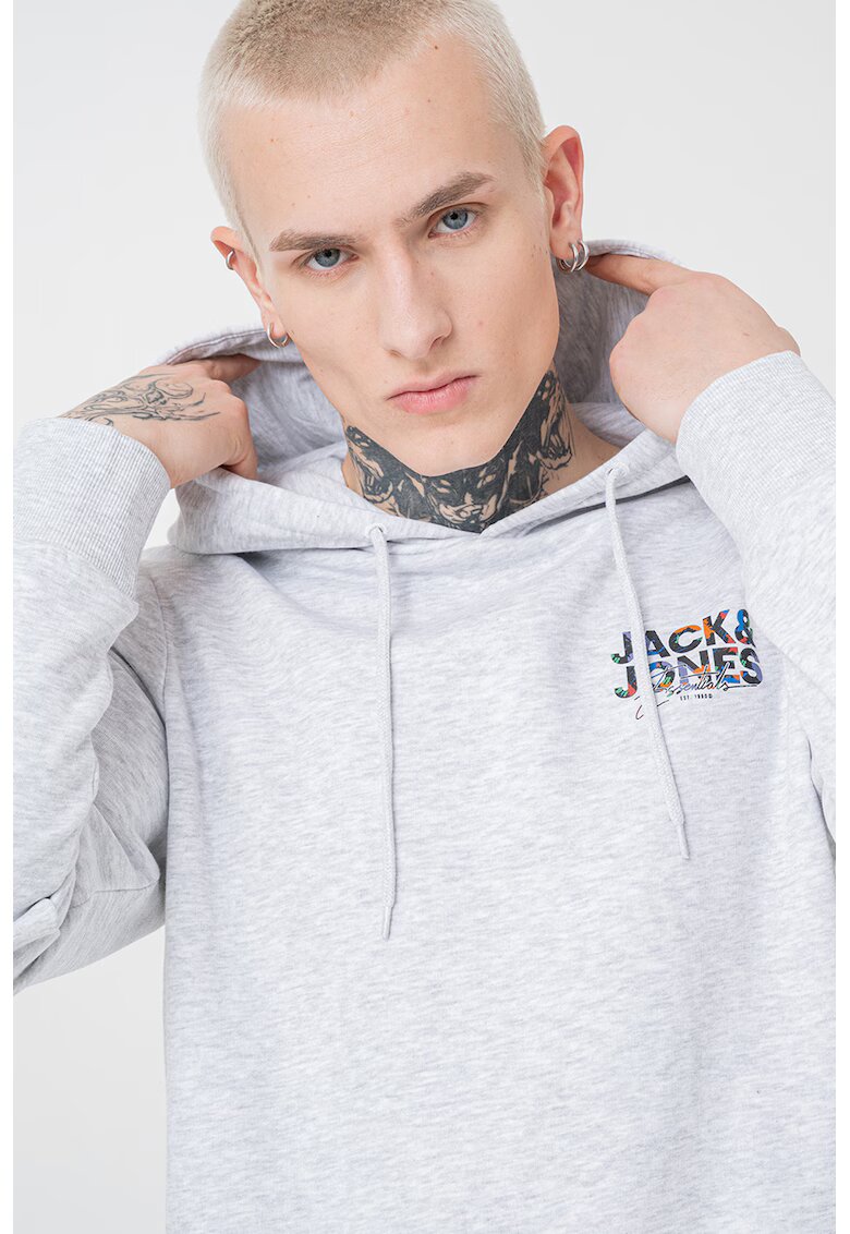 Jack & Jones Hanorac regular-fit cu logo - Gri deschis melange