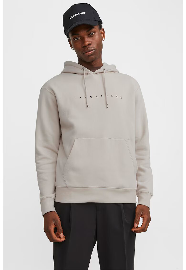 Jack & Jones Hanorac relaxed fit cu buzunar kangaroo - Alb murdar