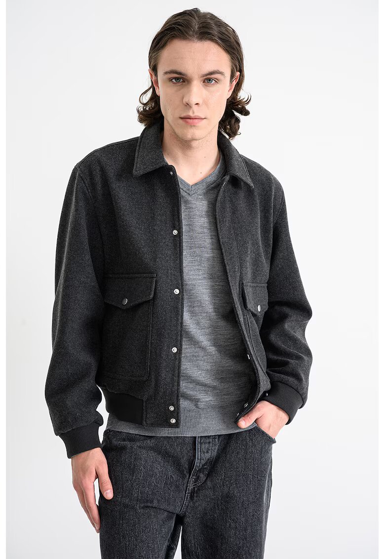 Jack & Jones Jacheta bomber Shane - Negru stins