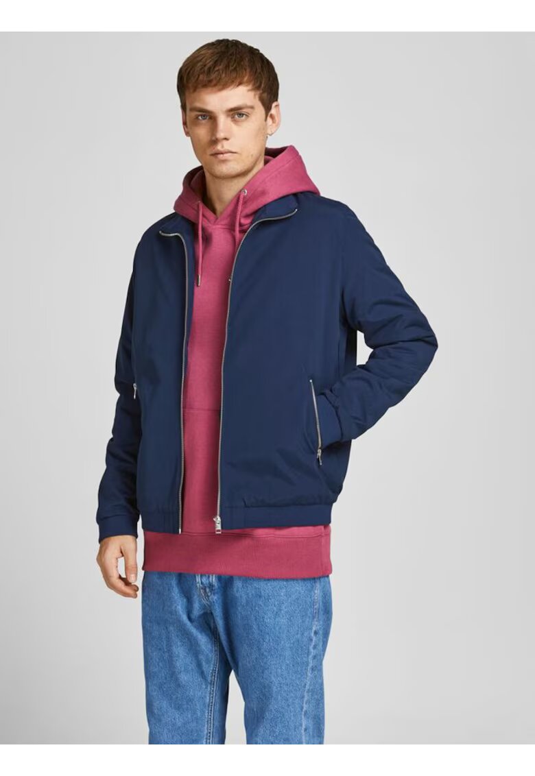 Jack & Jones Jacheta cu buzunare cu fermoar - Bleumarin