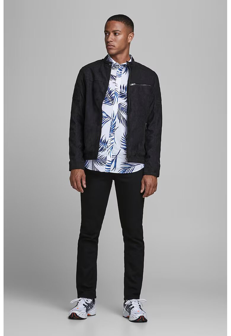 Jack & Jones Jacheta de piele ecologica Rocky - Negru stins