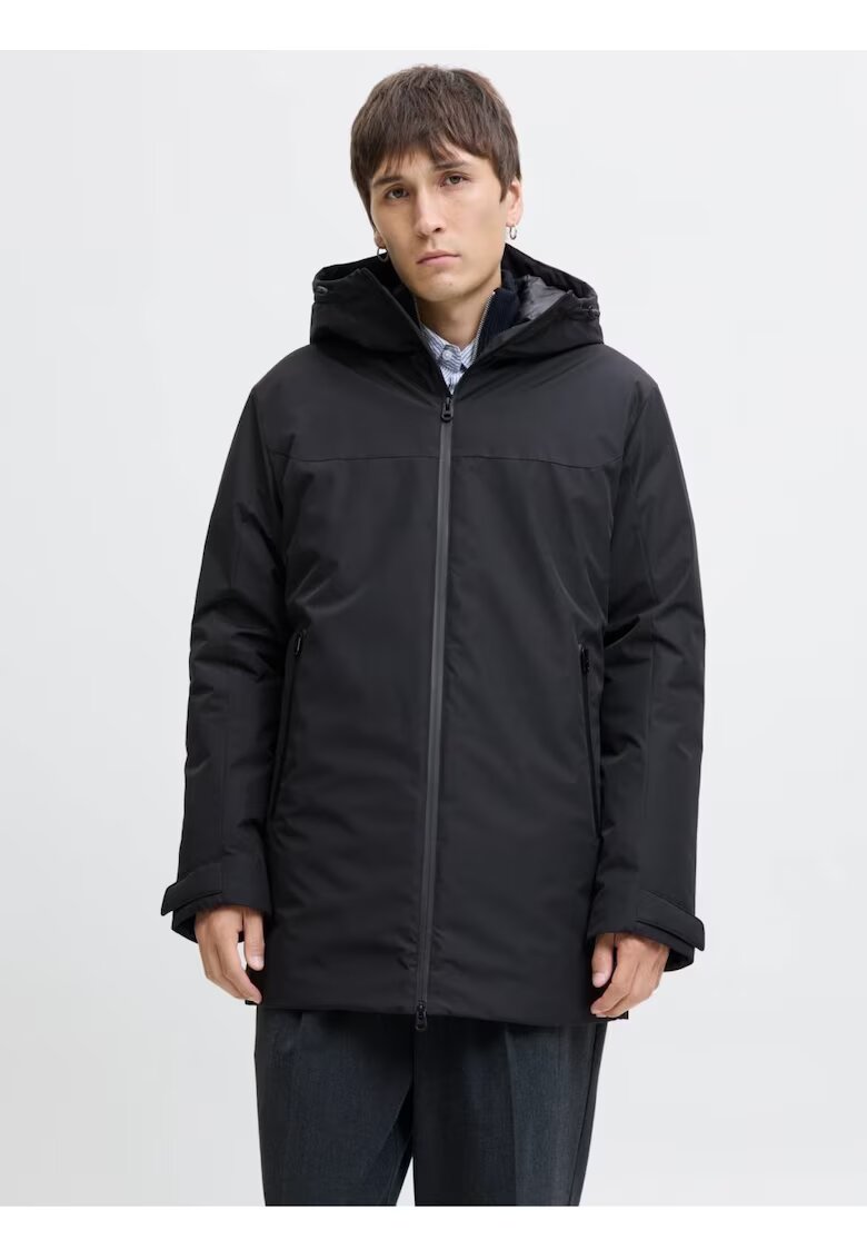 Jack & Jones Jacheta JJBRANDON PARKA - barbati cu design minimalist - Negru