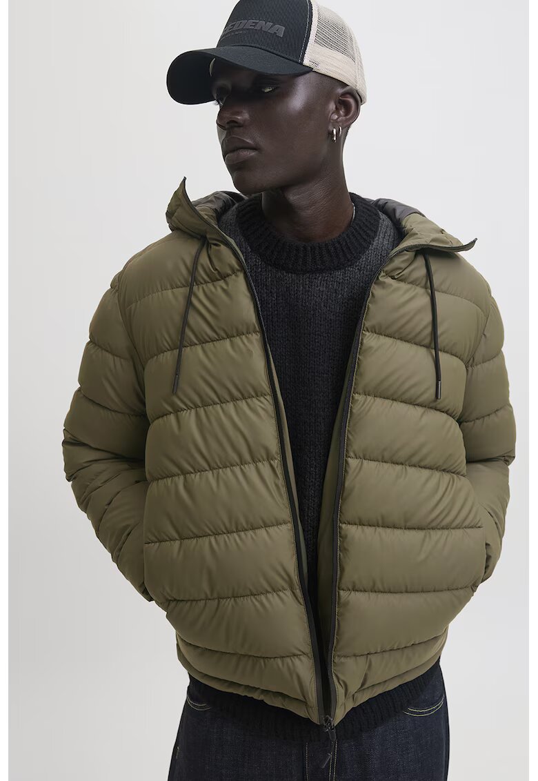Jack & Jones Jacheta matlasata cu gluga - Kaki