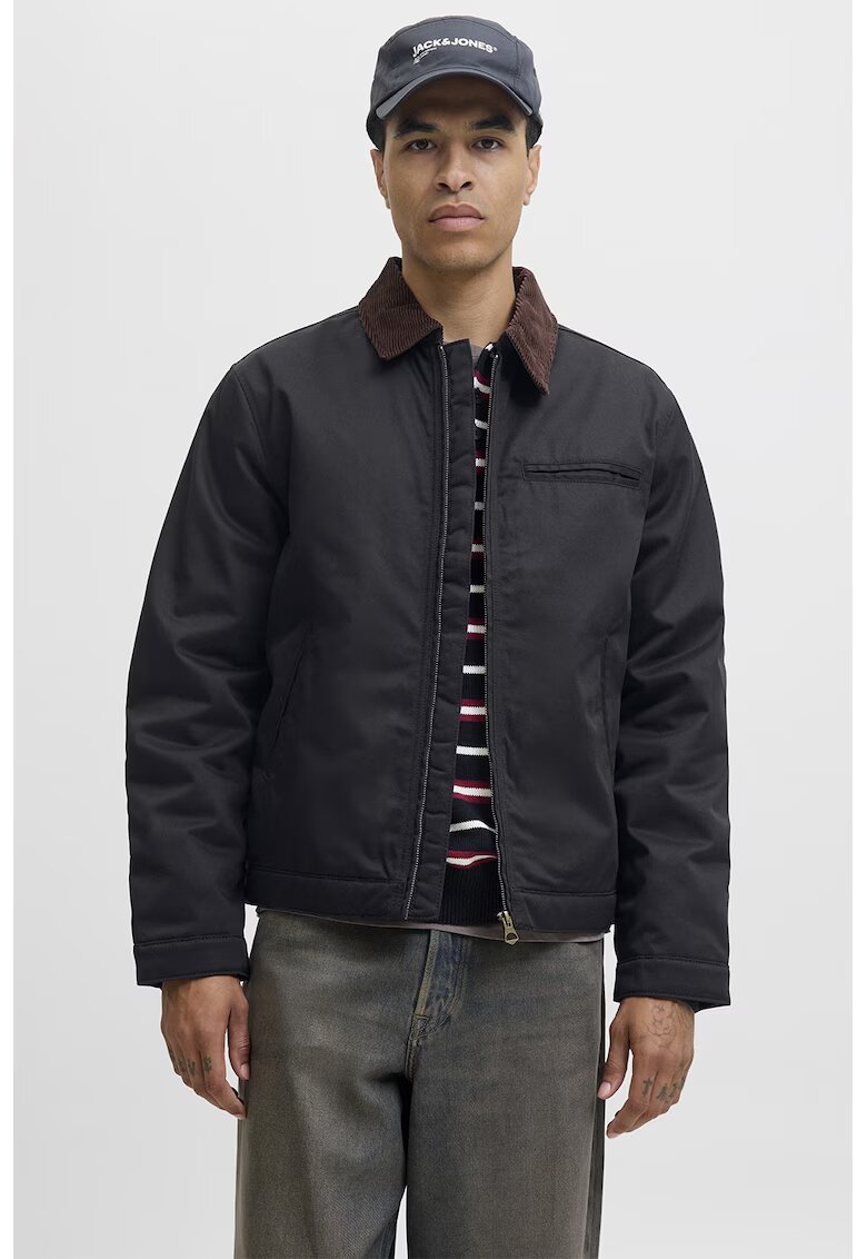 Jack & Jones Jacheta usoara cu guler ascutit - Negru/Maro