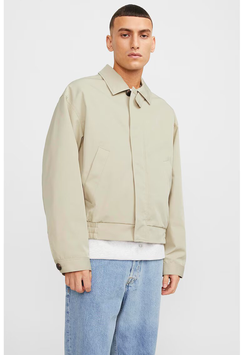 Jack & Jones Jacheta usoara cu guler clasic - Alb fildes