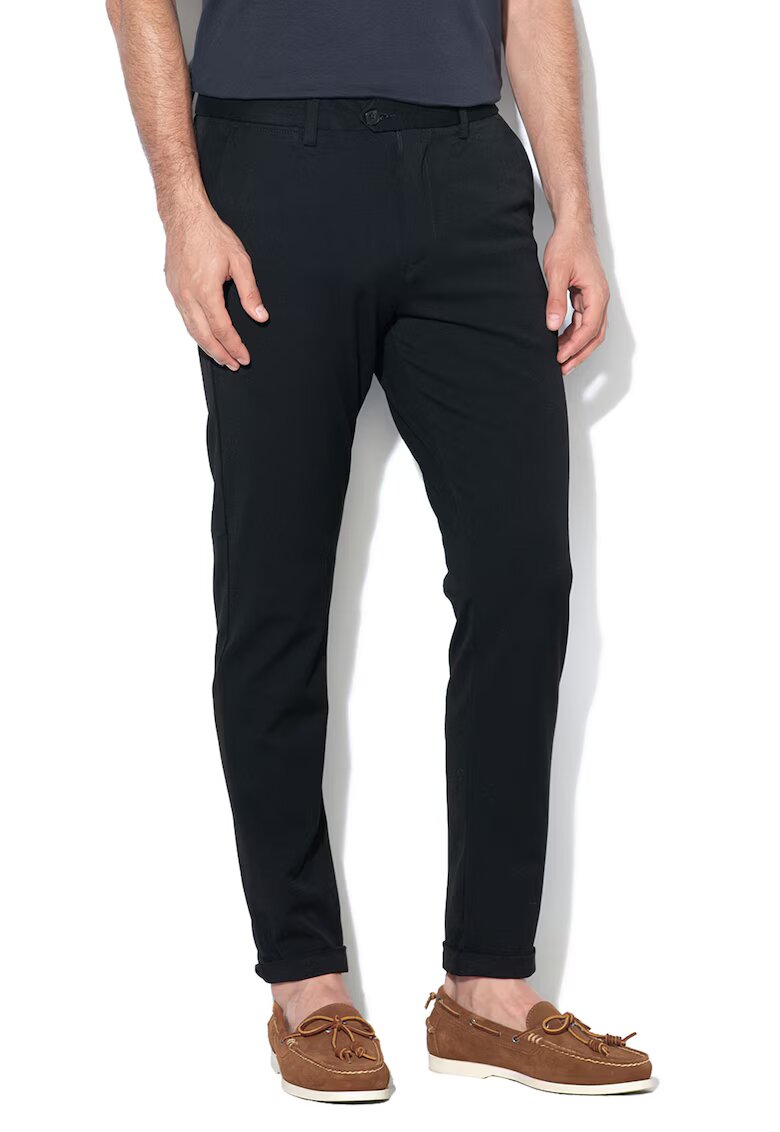 Jack & Jones Jack&Jones - Pantaloni chino slim fit cu buzunare oblice Marco - Negru