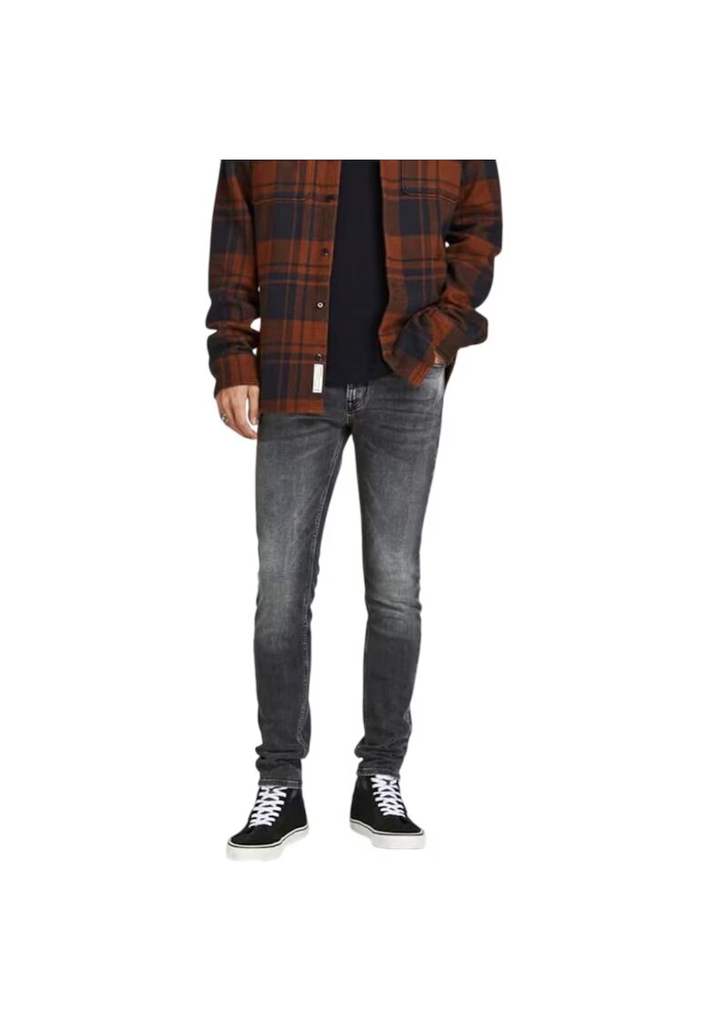 Jack & Jones Pantaloni barbati - Jack&Jones - blugi clasici - gri - bumbac - poliester - elastan -