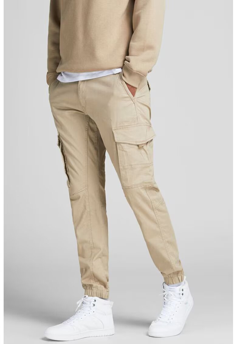 Jack & Jones Pantaloni cargo cu buzunare oblice - Bej