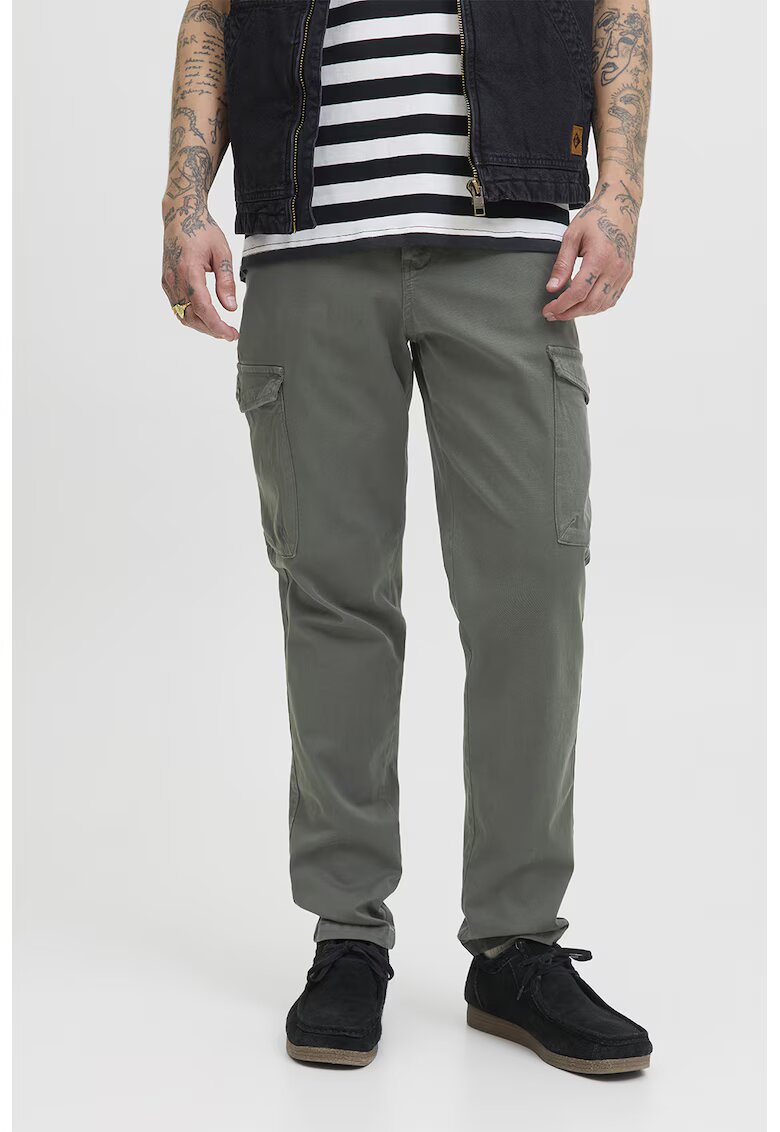 Jack & Jones Pantaloni cargo din amestec de bumbac - Gri