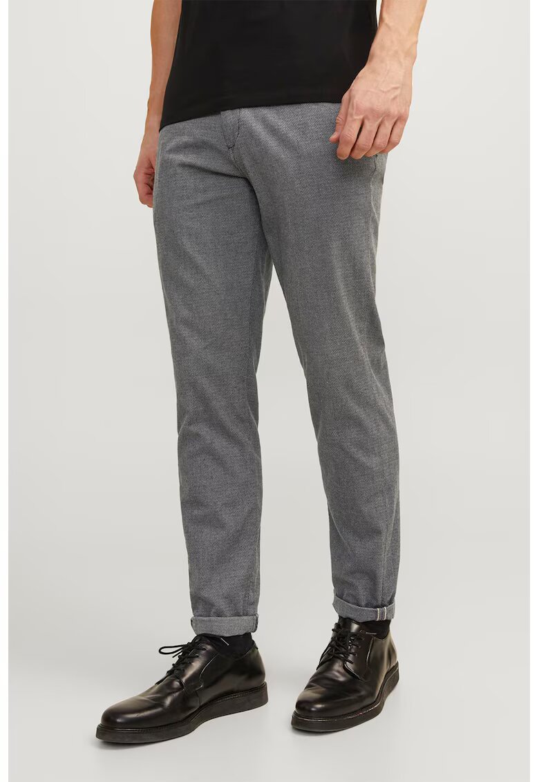 Jack & Jones Pantaloni chino slim fit - Gri inchis melange