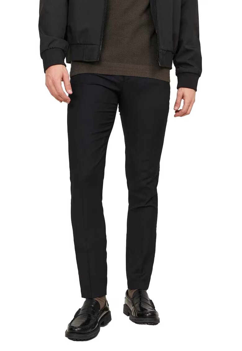 Jack & Jones Pantaloni costum barbati - din amestec de lana - Super Slim - JPRSOLARIS Premium - Negru