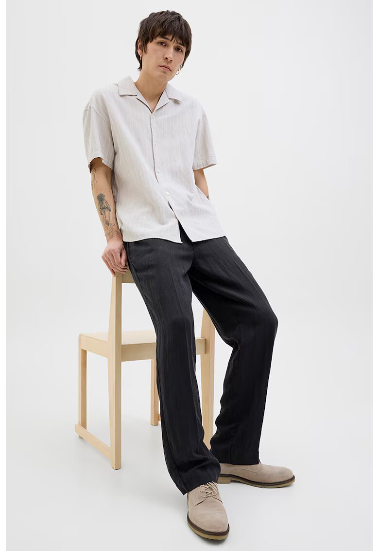 Jack & Jones Pantaloni drepti cu model uni - Negru