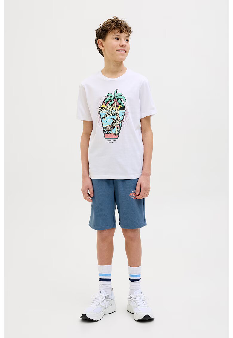 Jack & Jones Pantaloni scurti din amestec de bumbac cu buzunare laterale - Albastru prafuit