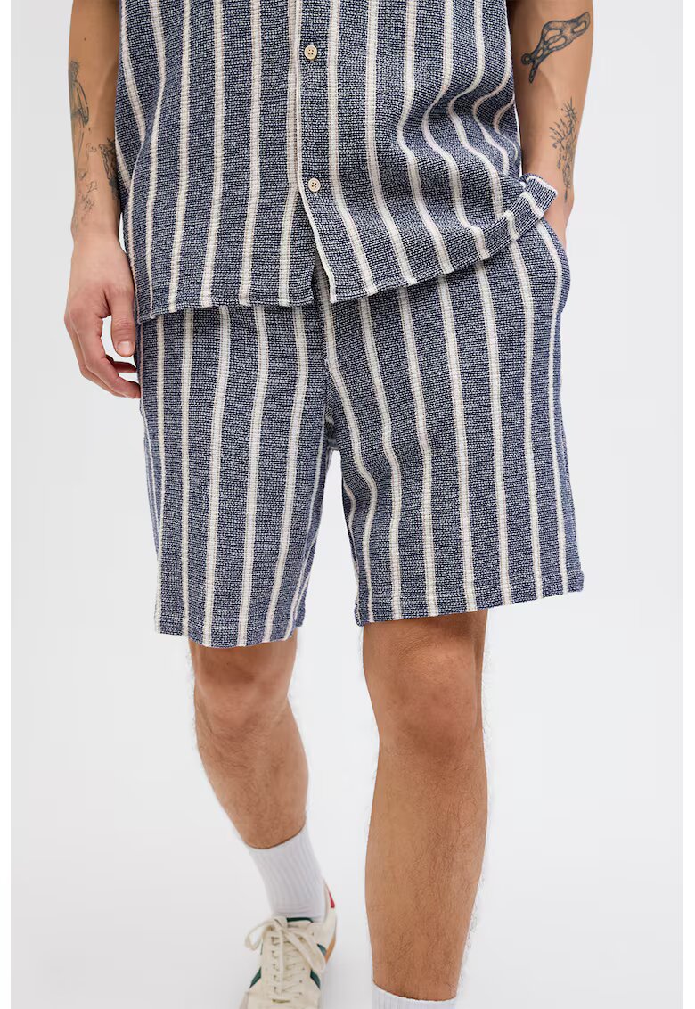 Jack & Jones Pantaloni scurti din amestec de bumbac organic - Alb/Bleumarin