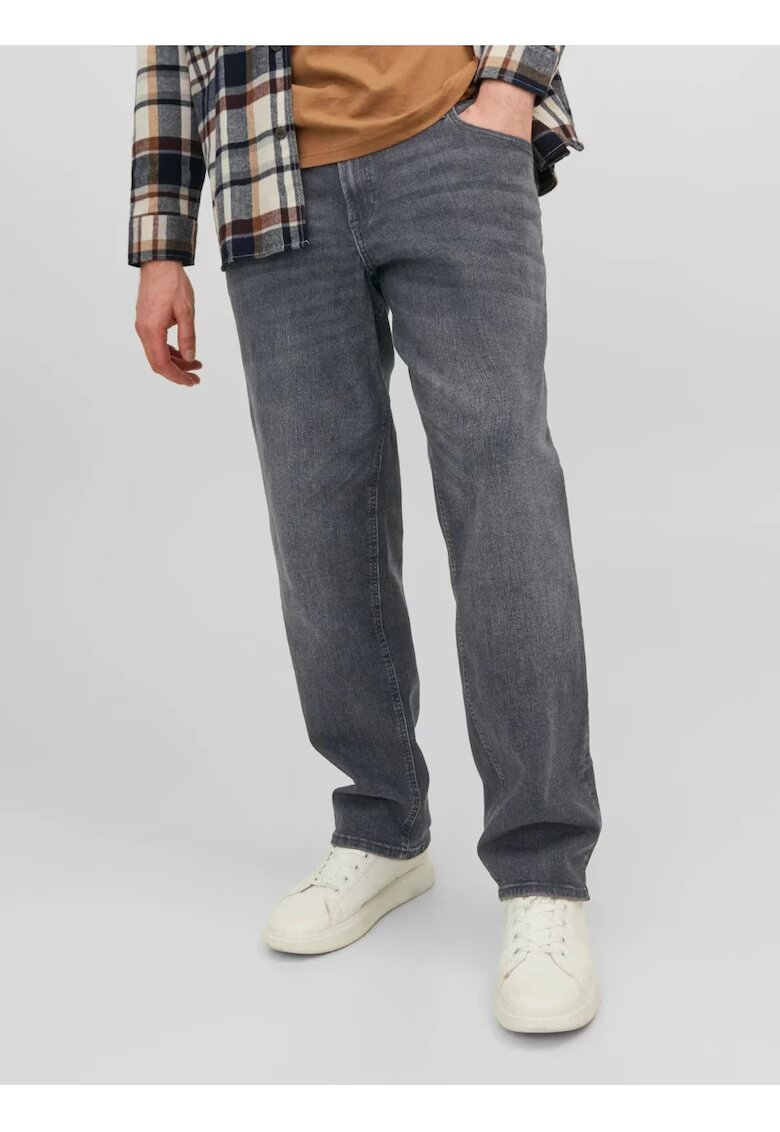 Jack & Jones Plus Blugi JJIMIKE JJORIGINAL - barbati cu talie inalta si croiala Conica - Gri inchis