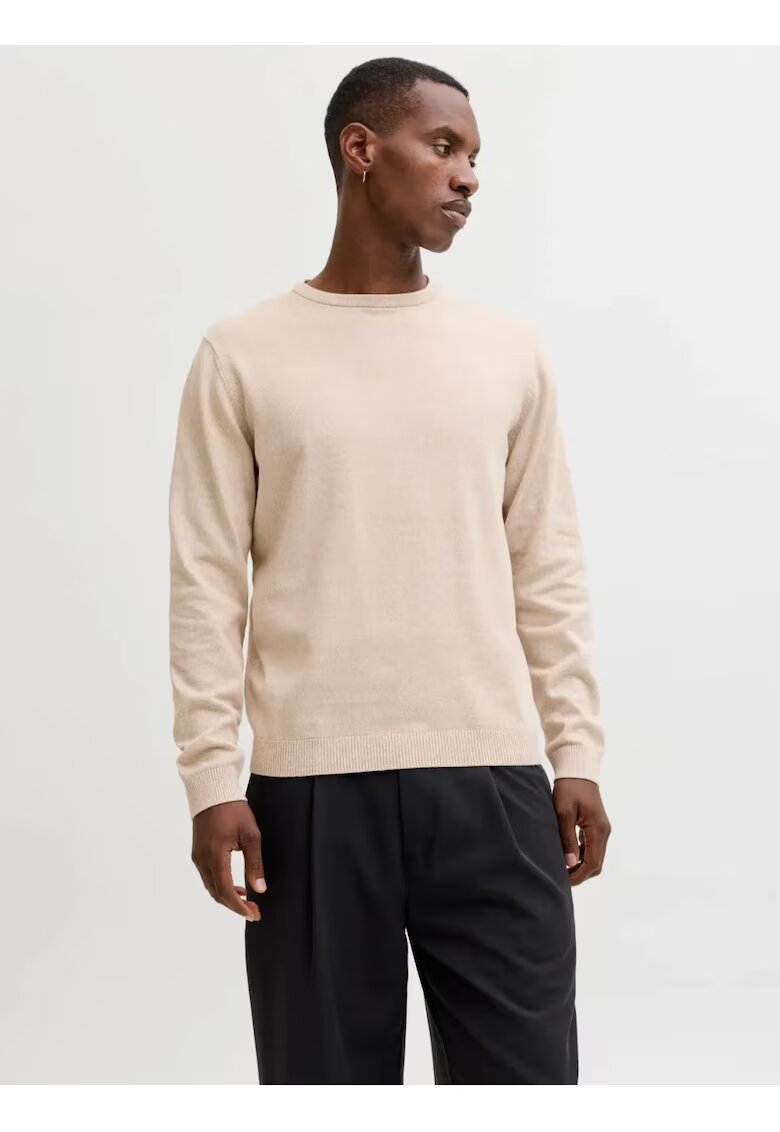 Jack & Jones Pulover barbati cu decolteu la baza gatului - Bej
